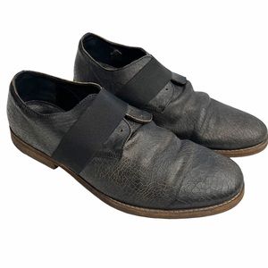 All Saints Spitafield Mens dress shoe black Distressed leather